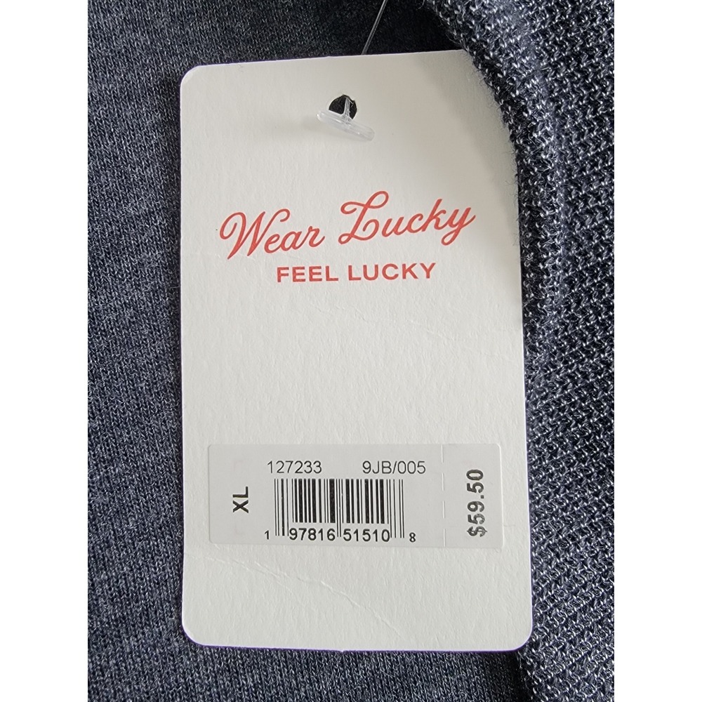 Lucky Brand NEW Mens XL Grey Henley Long Sleeve Raglan Waffle Knit Sweater Shirt - Picture 4 of 10